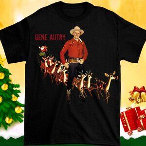 Gene Autry Christmas Tree Graphic T-Shirt Vintage Holiday Tee 80